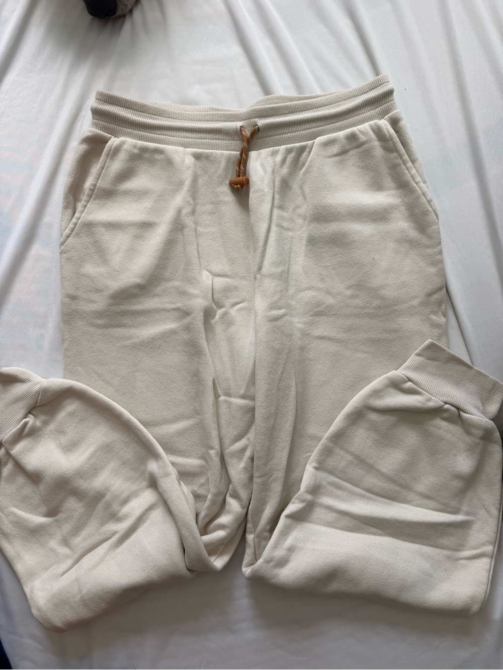 wild fable Cream Drawstring Fleece Joggers